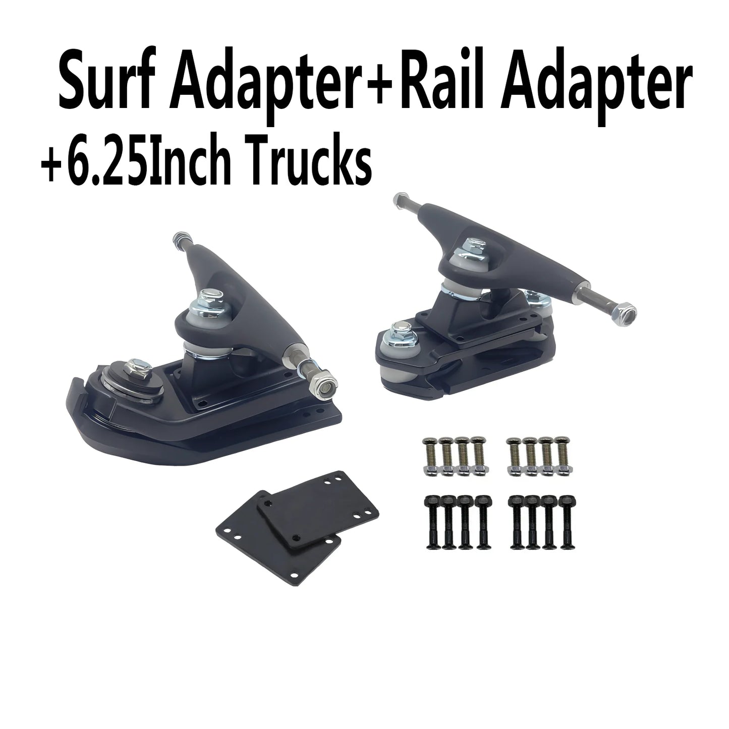 Generic Black Surfksate Trucks & Rail Adapter