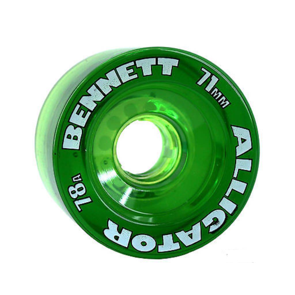 Bennett 71mm Alligator 78a clear green longboard wheels