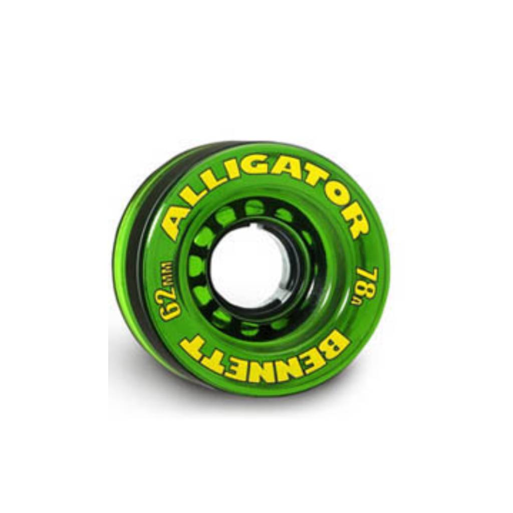 Bennett 62mm Alligator 78a clear green longboard wheels