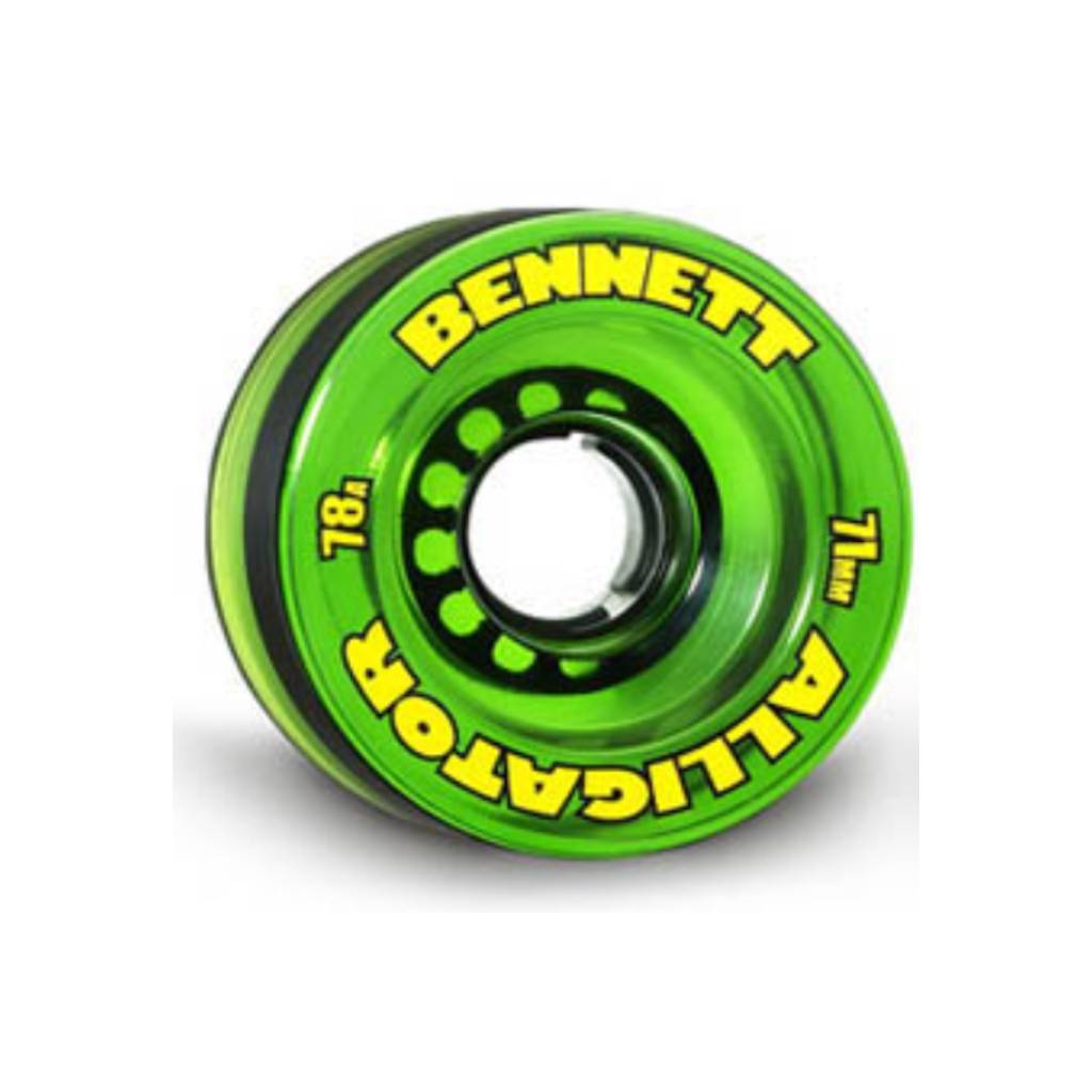 Bennett 71mm Alligator 78a clear green longboard wheels