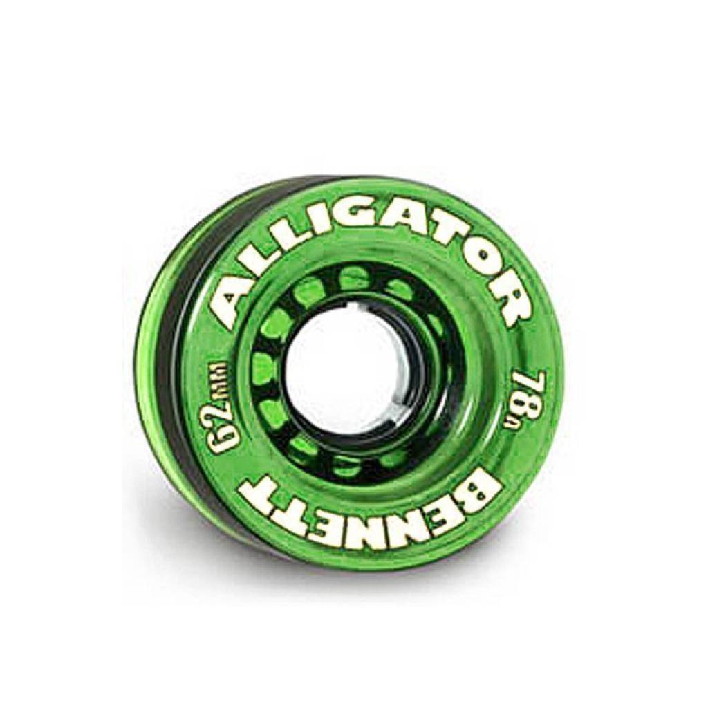 Bennett 62mm Alligator 78a clear green longboard wheels