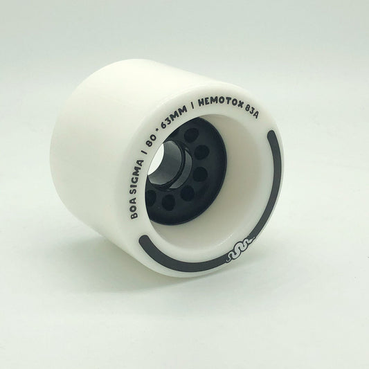 Boa Sigma 80mm 83a White longboard wheels