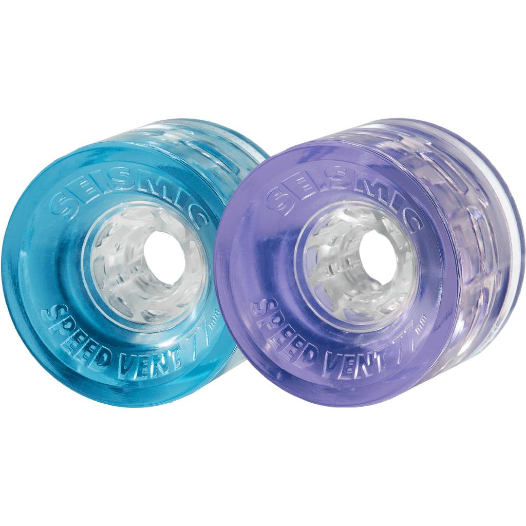 Seismic Speed Vent 77mm 79a clear purple longboard wheels