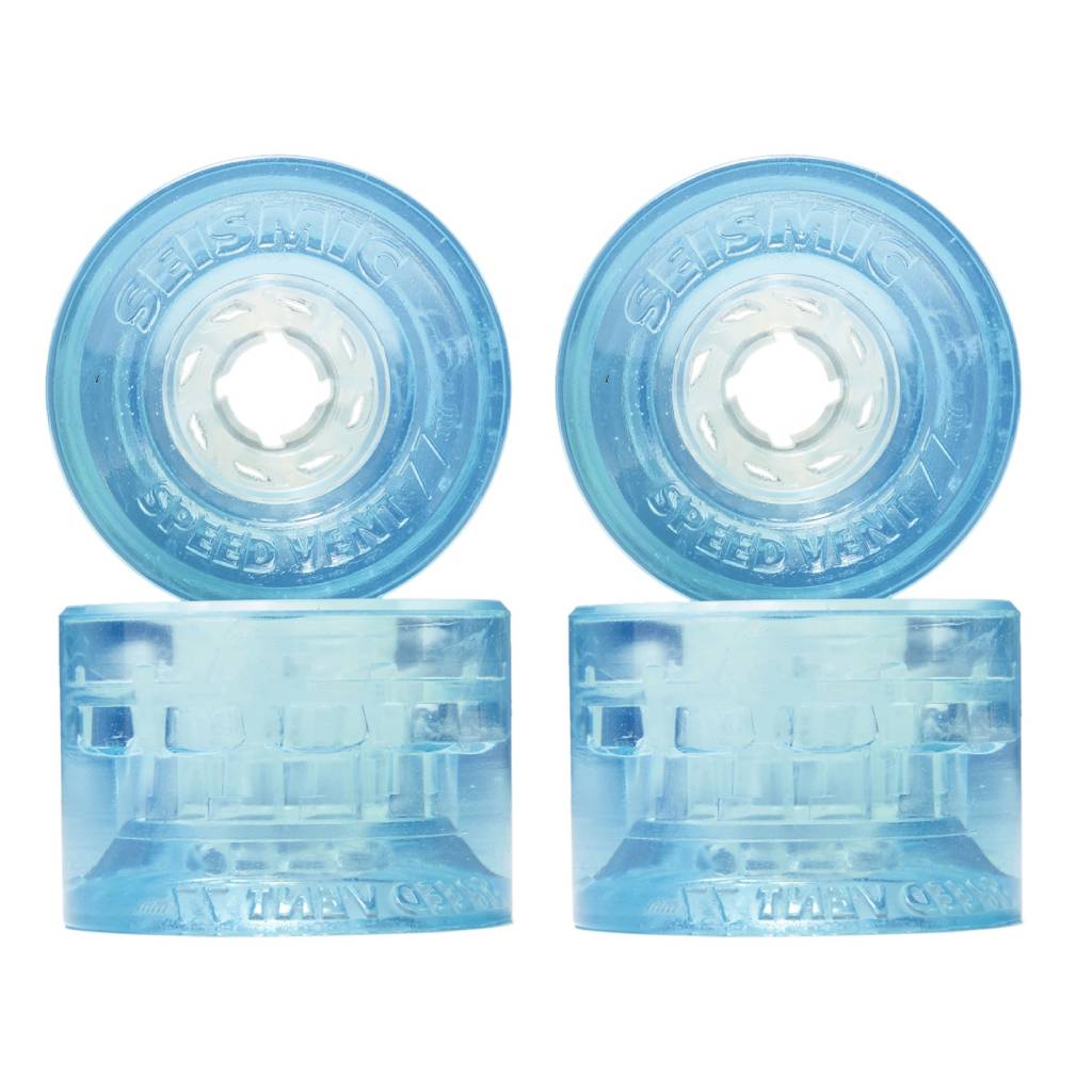 Seismic Speed Vent 77mm 77a clear blue longboard wheels