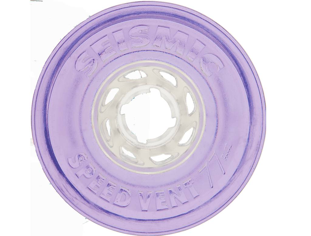 Seismic Speed Vent 77mm 79a clear purple longboard wheels