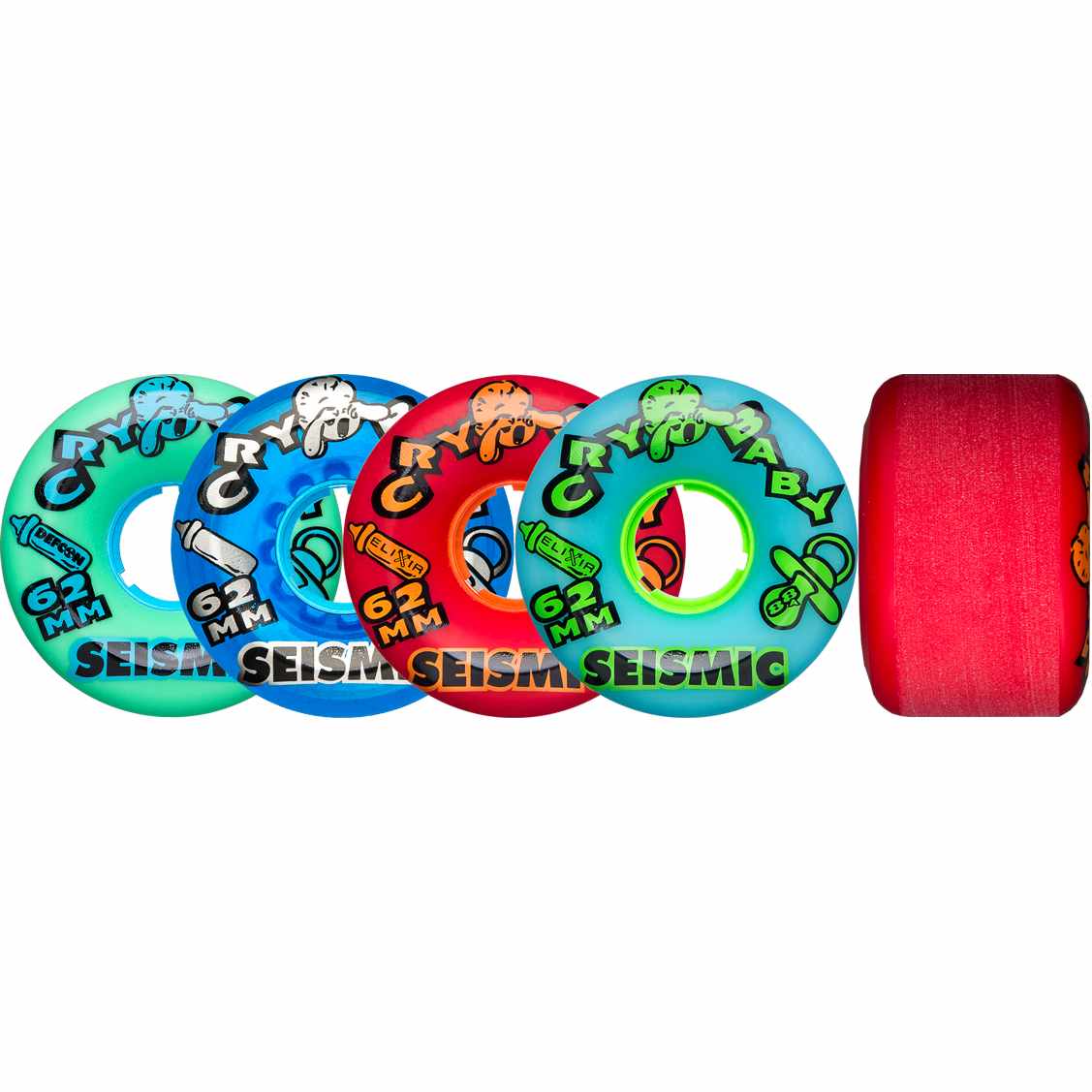 Seismic Cry Baby 62mm 80a Mint Defcon longboard wheels