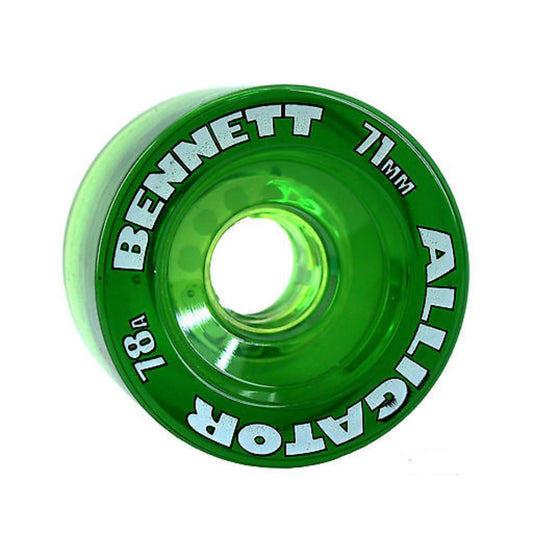 Bennett 71mm Alligator 78a clear green longboard wheels