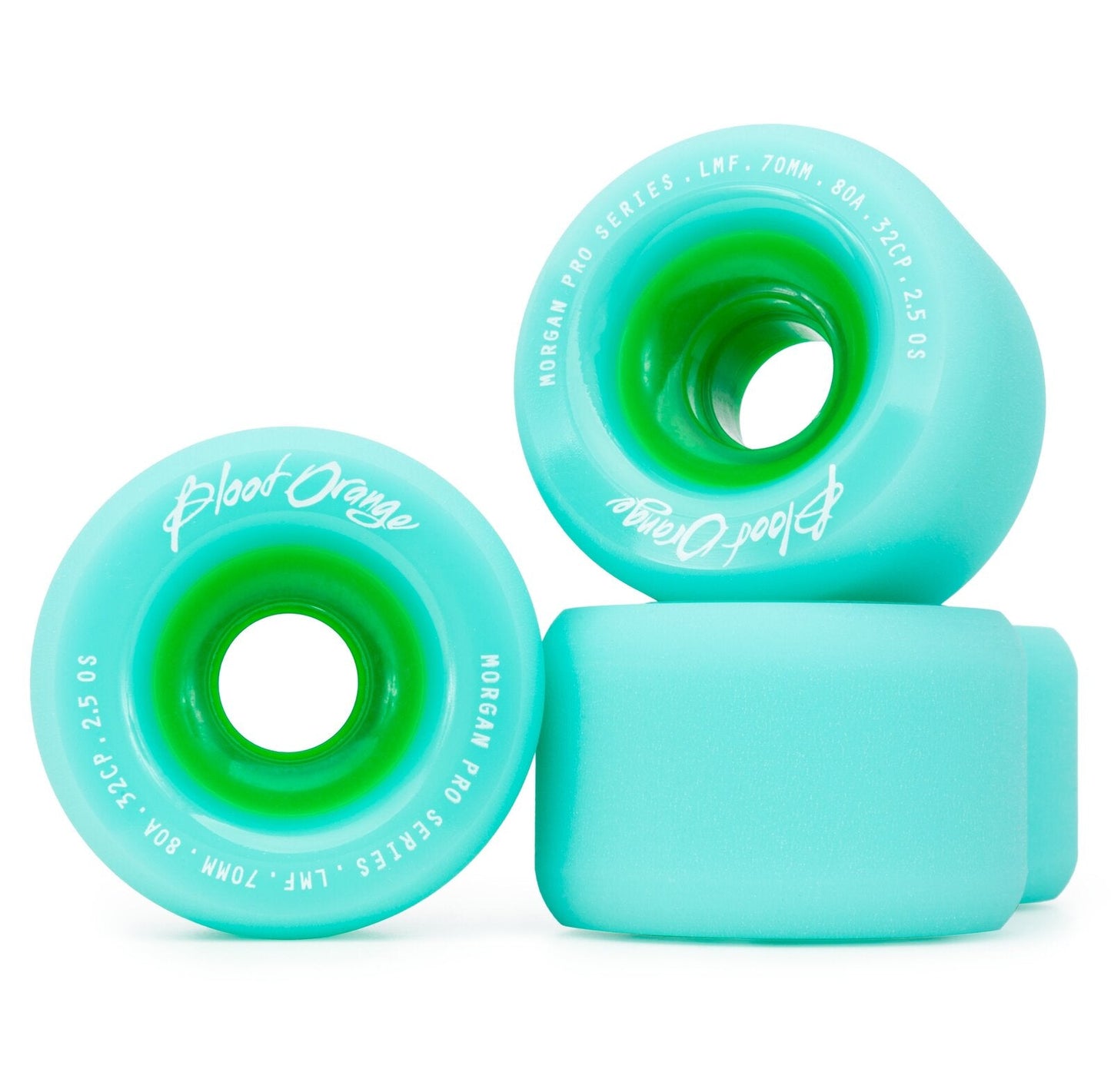 Blood Orange Morgan Pro 70mm 80a seafoam wheels