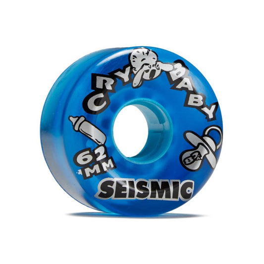 Seismic Cry Baby 62mm 82a Clear Blue longboard wheels